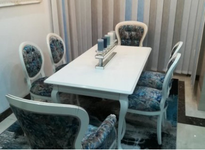 Stilvoll speisen Klassische Grau-Blaue Esszimmerstühle im praktischen 4er Set